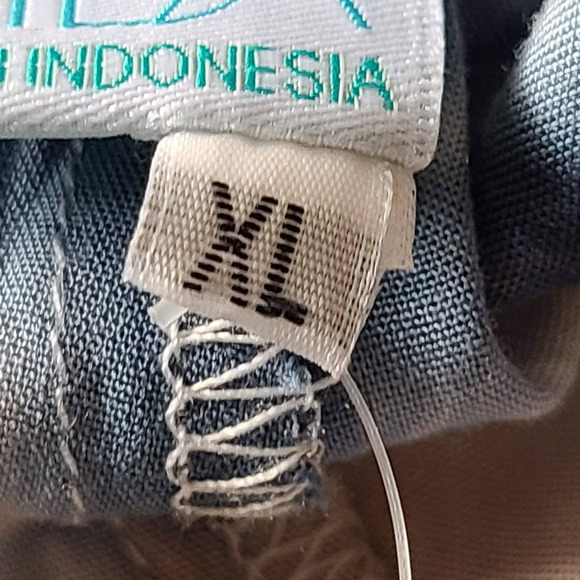 TRAVIDA Tie Dye Stripe Cargo Wide Leg Pants Blue Tan‎ White Women's XL NWT - Picture 9 of 12